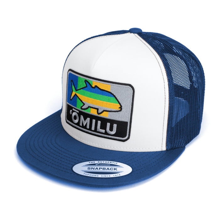 HFG -Navy/White Omilu FlatBill Trucker Hat