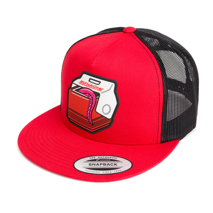 HFG- Baitcooler Red/Black Flat Bill Trucker Hat