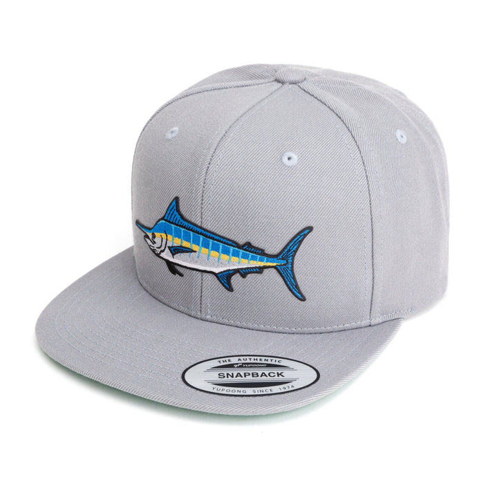 HFG - Marlin Silver Snapback Flatbill  Hat