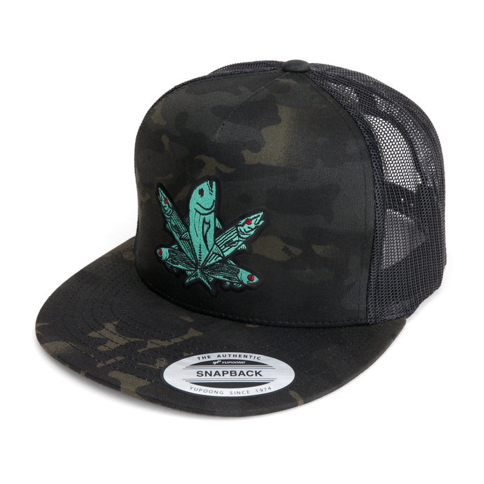 HFG - Green Fish Emb MultiCam® Black Flatbill Snapback