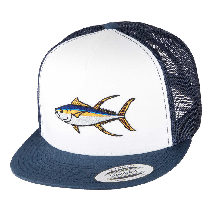 HFG - Ahi Navy/White  Flat Bill Snapback Trucker Hat