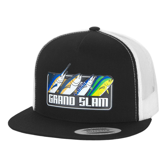 HFG - Pelagic Grand Slam White/Black Snapback Flatbill Trucker Hat